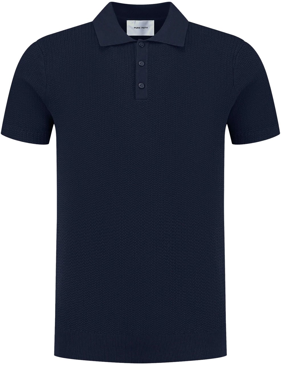 Pure Path Braided Knitwear Polo Blauw