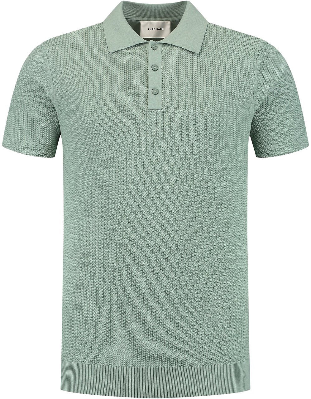Pure Path Braided Knitwear Polo Groen