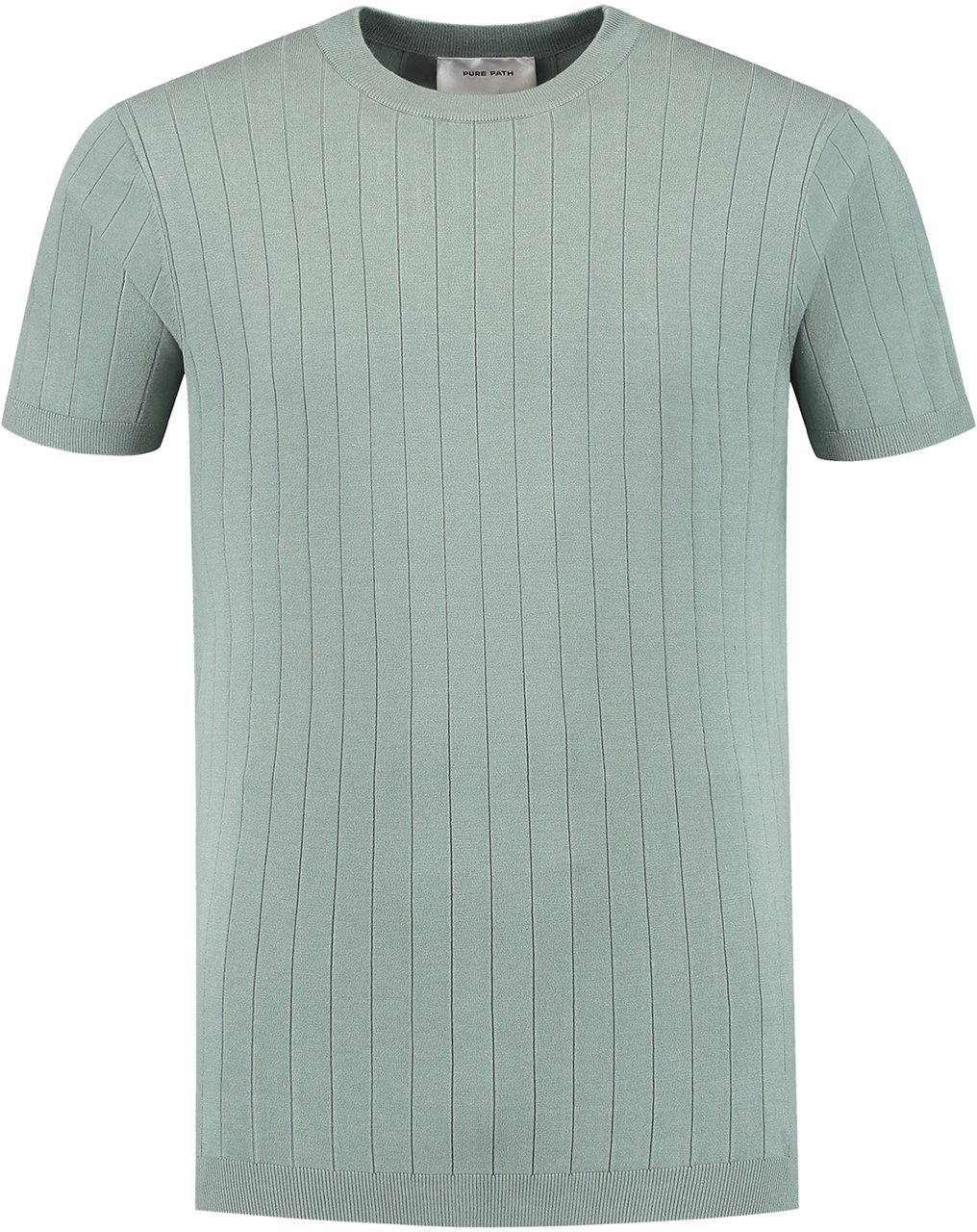 Pure Path Vertical Striped Knitwear T-Shirt Groen