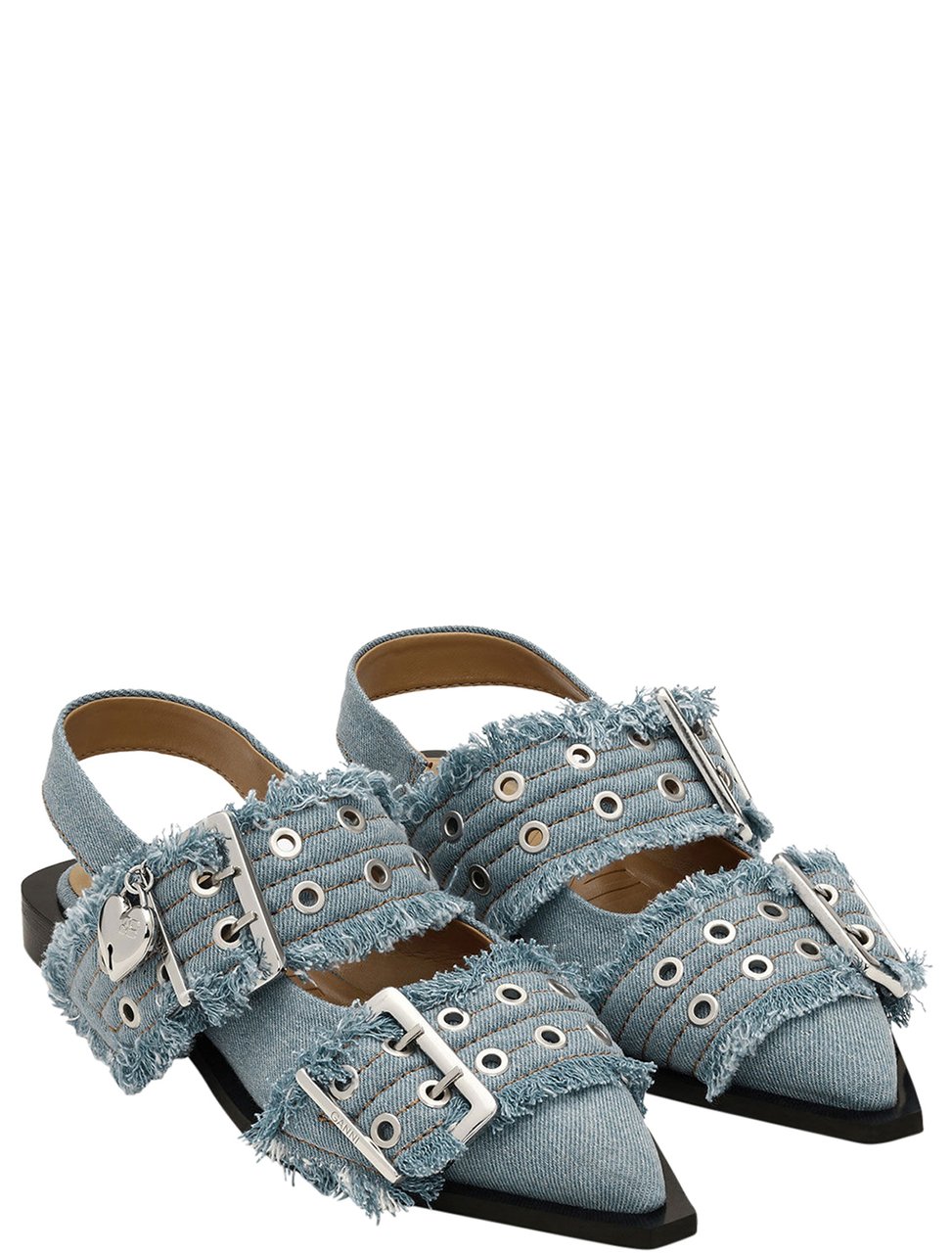 Ganni schoenen denim Blauw