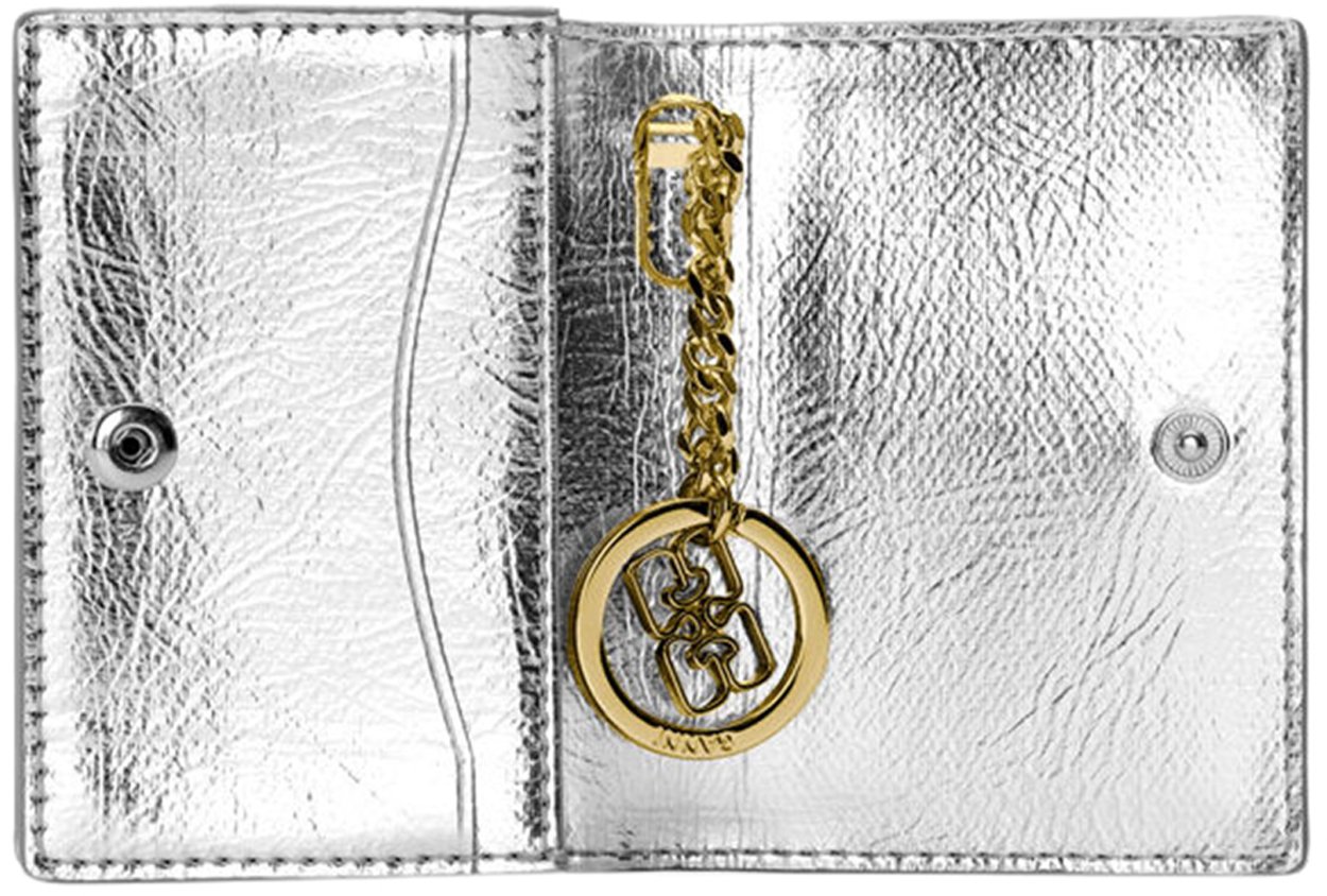 Ganni portefeuille metaal Metallic