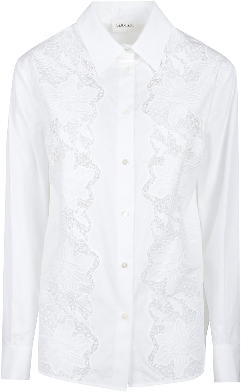 P.A.R.O.S.H. Cioccolato Long Sleeve Shirt White Wit