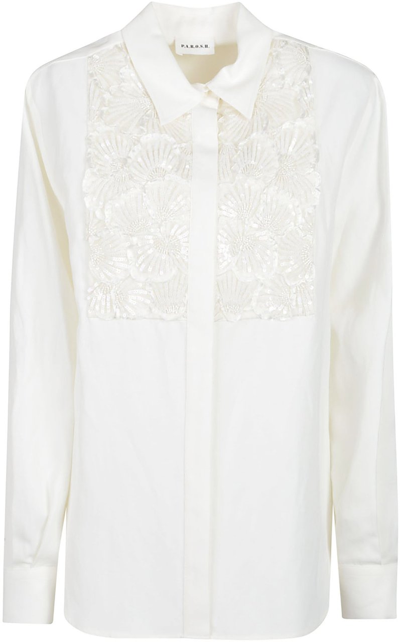 P.A.R.O.S.H. Raisa Long Sleeve Shirt White Wit
