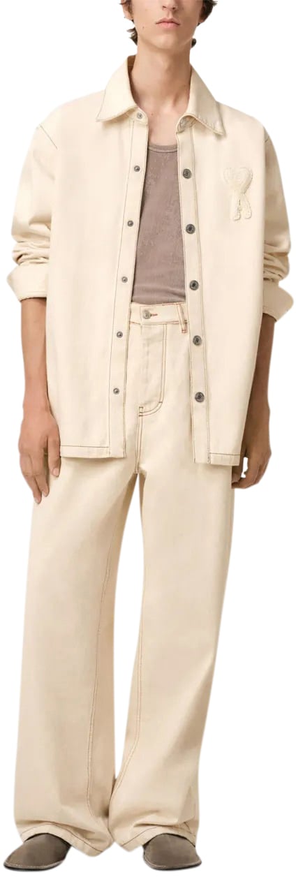 AMI Paris surchemise a logo Beige