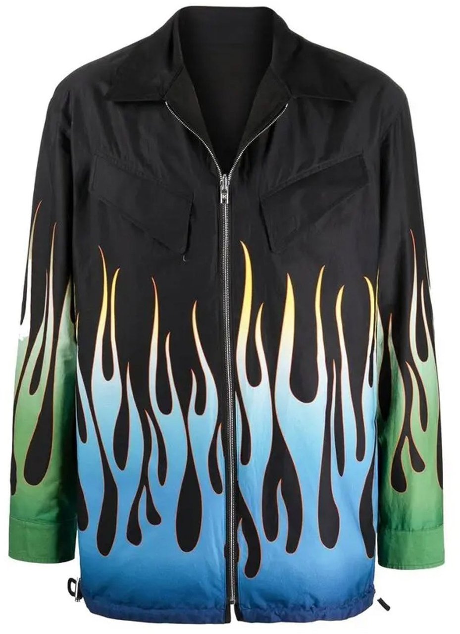 Kenzo Kenzo Flame Print Reversible Jacket Zwart