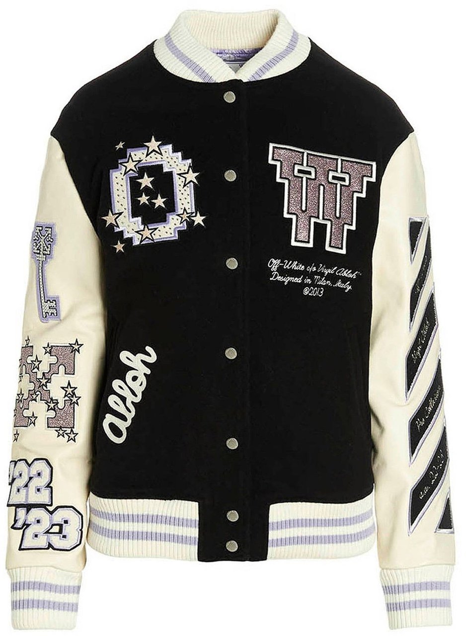OFF-WHITE Wool Bomber Jacket Zwart