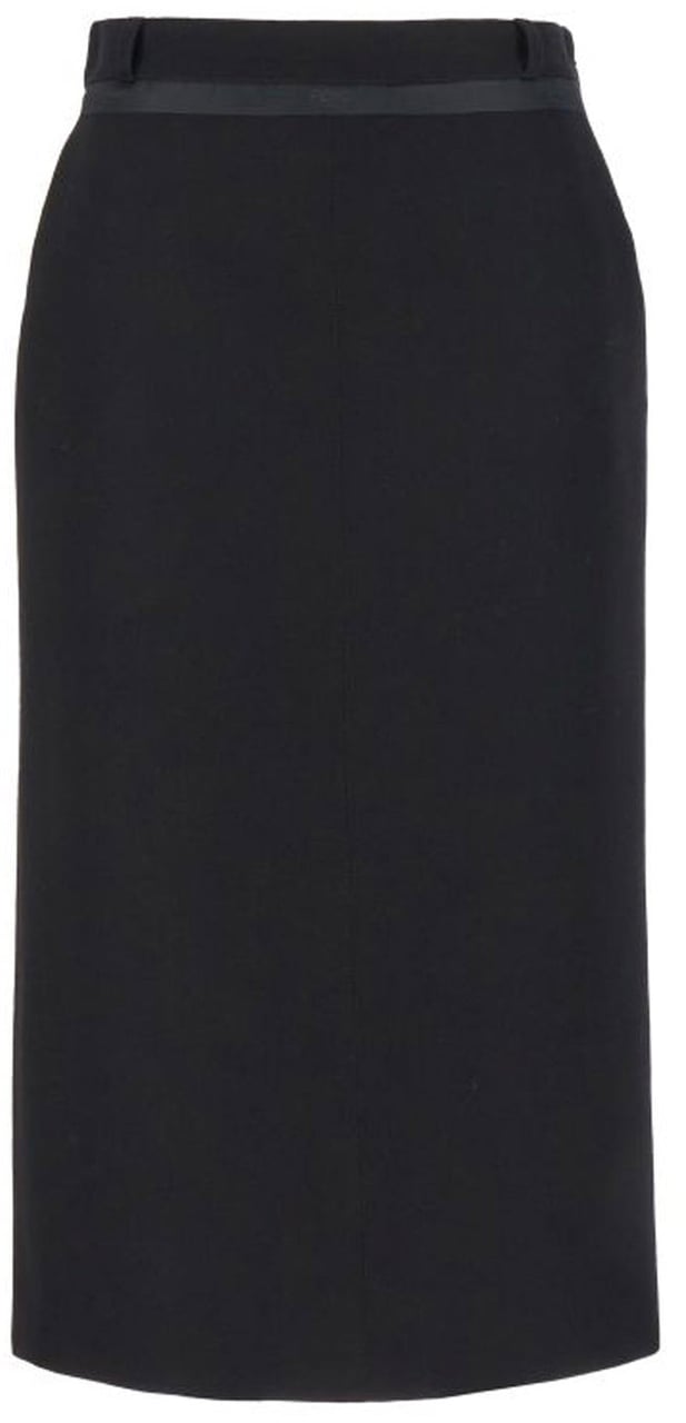 Fendi Fendi Virgin Wool Grain De Poud Skirt Zwart