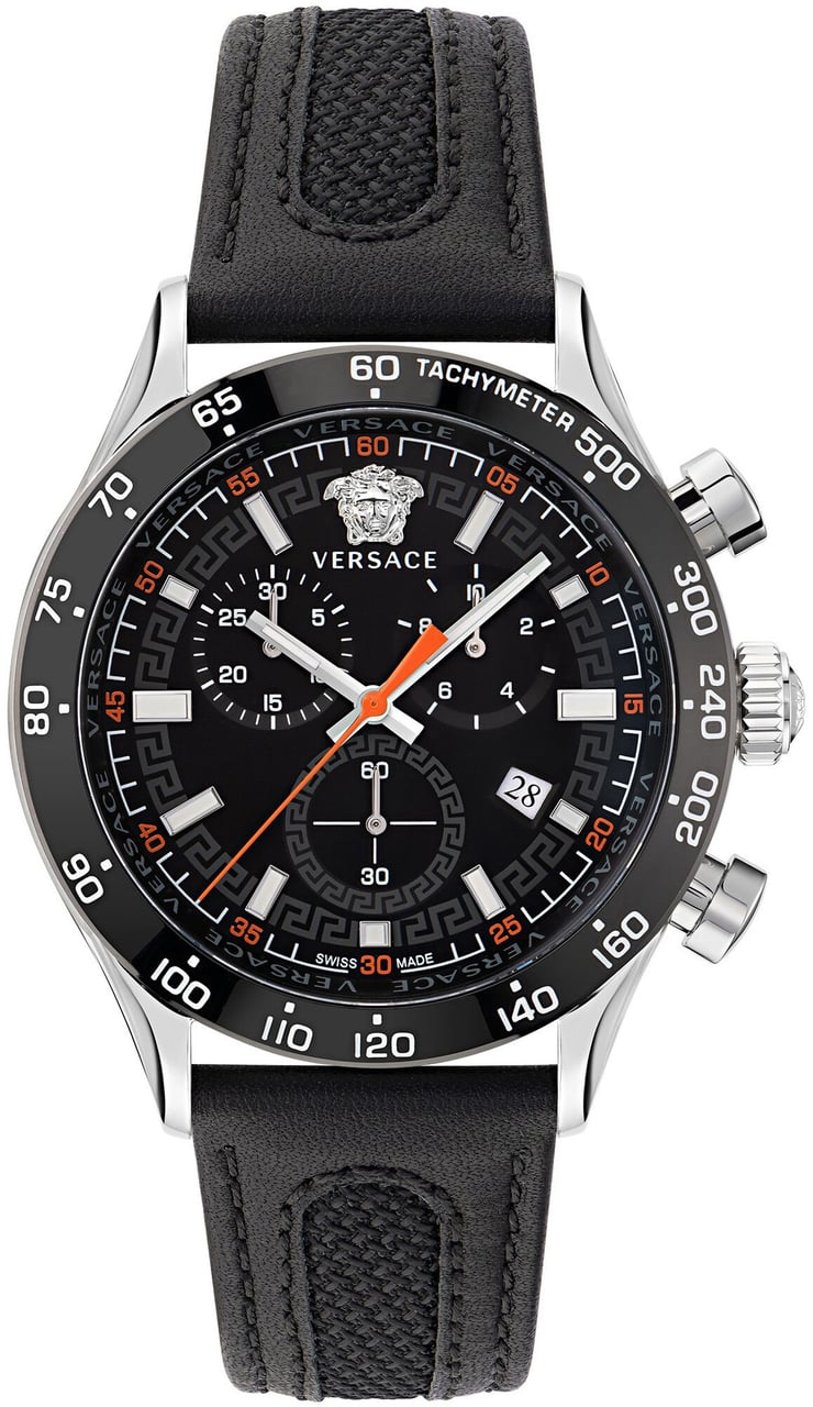 Versace VE2U00122 Hellenyium Chrono horloge 43 mm Zwart
