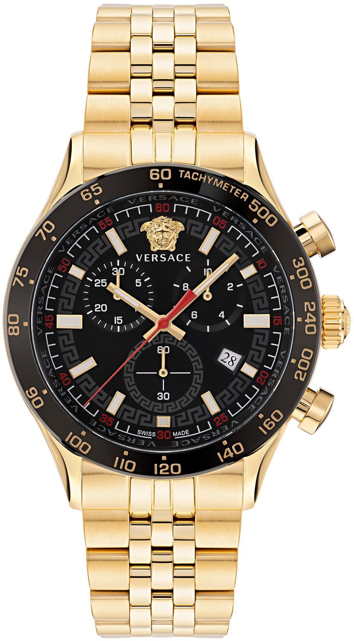 Versace VE2U00622 Hellenyium Chrono horloge 43 mm Zwart