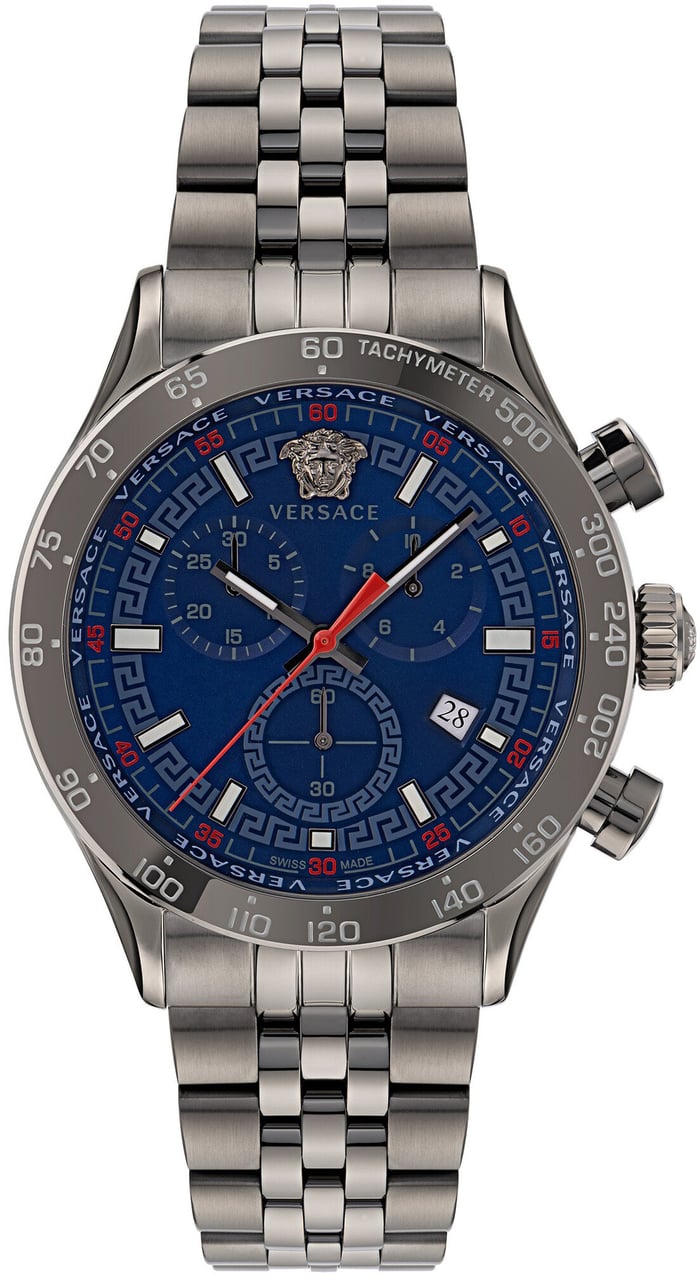 Versace VE2U00722 Hellenyium Chrono horloge 43 mm Blauw
