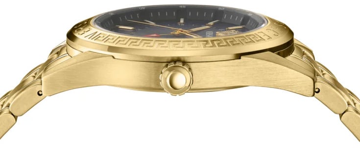 Versace VEAFA0724 V-Code GMT horloge 42 mm Zwart