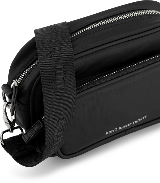 Don't Waste Culture Nylon Messenger Bag | Black Zwart