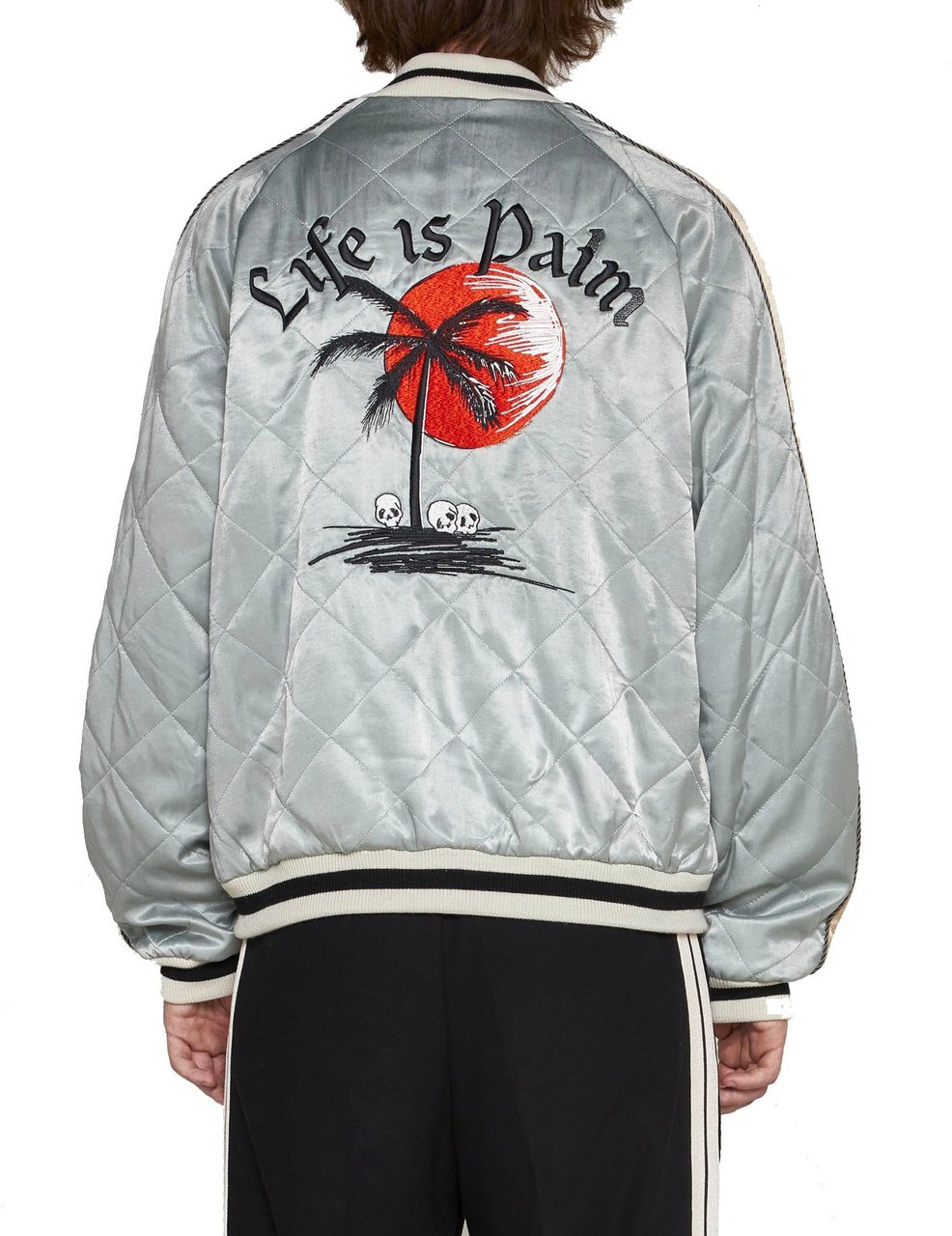 Palm Angels Palm Angels Quilted Logo Jacket Blauw