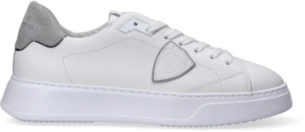 Philippe Model Philippe model sneakers temple low man in leather color white/grey Wit
