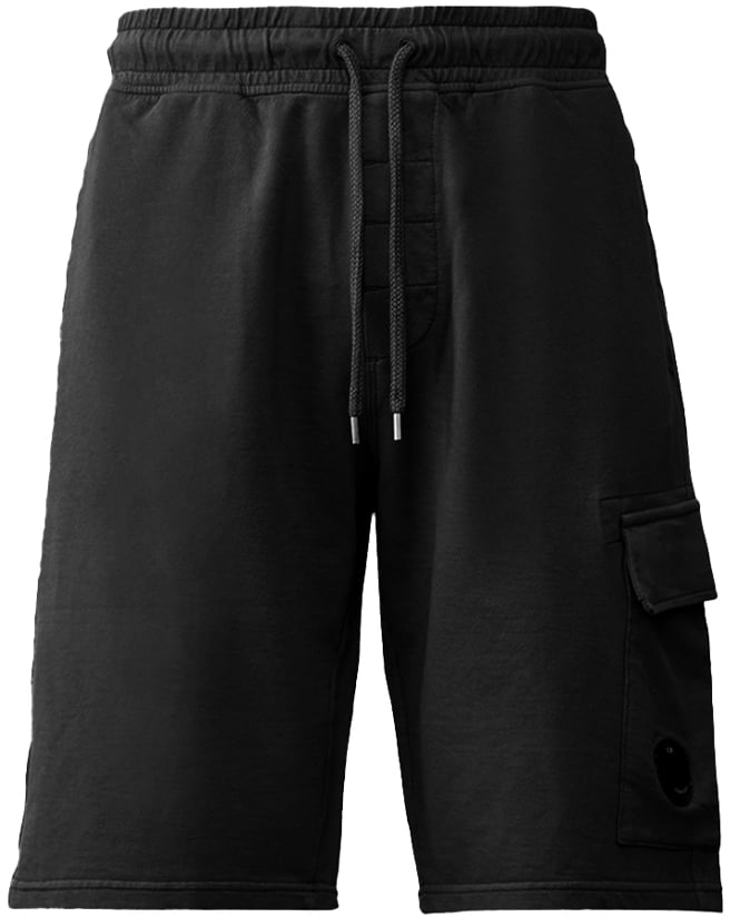CP Company C.P. COMPANY CARGO LIGHT FLEECE BERMUDA SHORTS Zwart