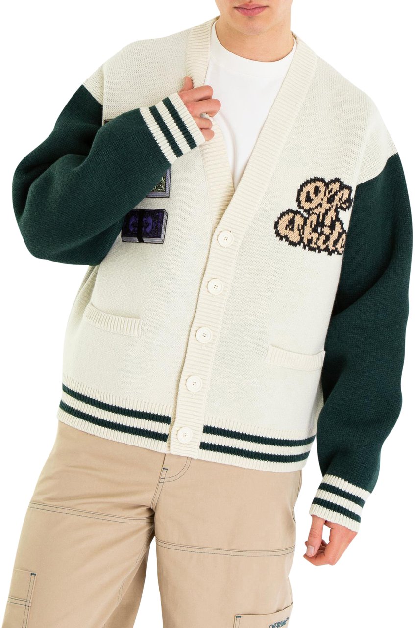 OFF-WHITE Heren Cryst Cash Varsity Wit Wit