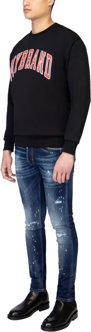 My Brand MYBRAND VARSITY RED COLLEGE  SWEATER | BLACK Zwart