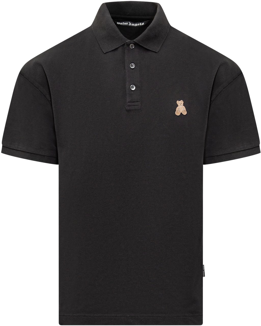 Palm Angels Mini Bear In Mind Polo Ss Nero Zwart