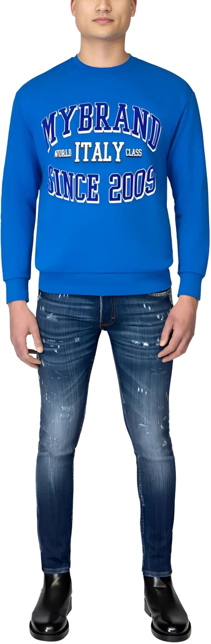 My Brand MYBRAND ITALY WORLD CLASS SWEATER | BLUE Blauw