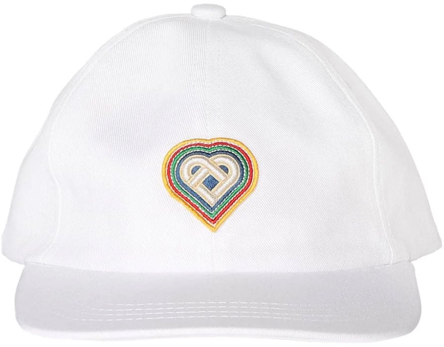 Casablanca Rainbow Heart Logo Baseball Cap Wit