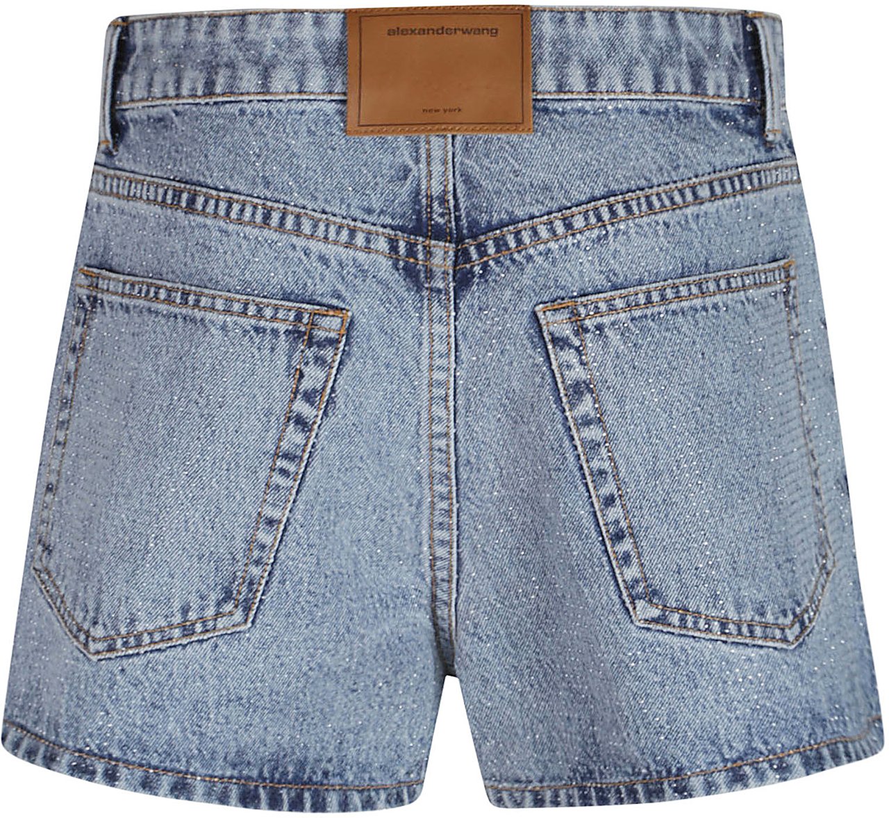 Alexander Wang All Over Clear Bead Hotfix Short Blue Blauw