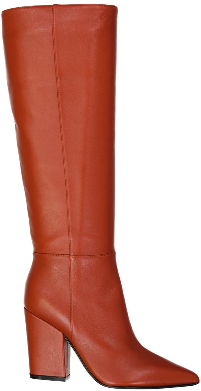 Sergio Rossi SERGIO ROSSI Leather Heel Boots Oranje