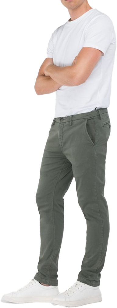 Replay Replay Zeumar Slim-Fit Chino Groen