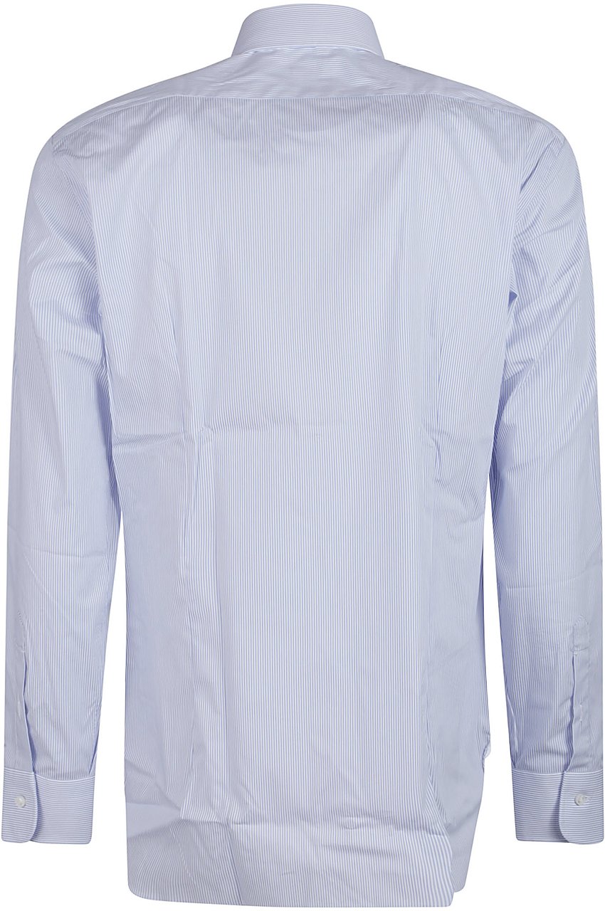 Barba Napoli Long Sleeve Neck Shirt Blue Blauw