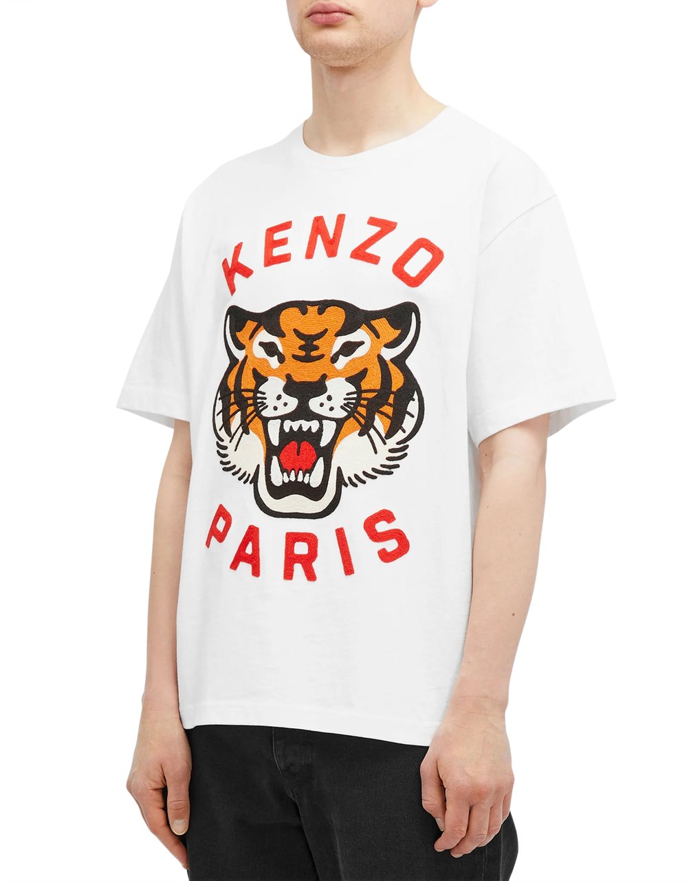 Kenzo Lucky Tiger Logo Oversize T-shirt Wit