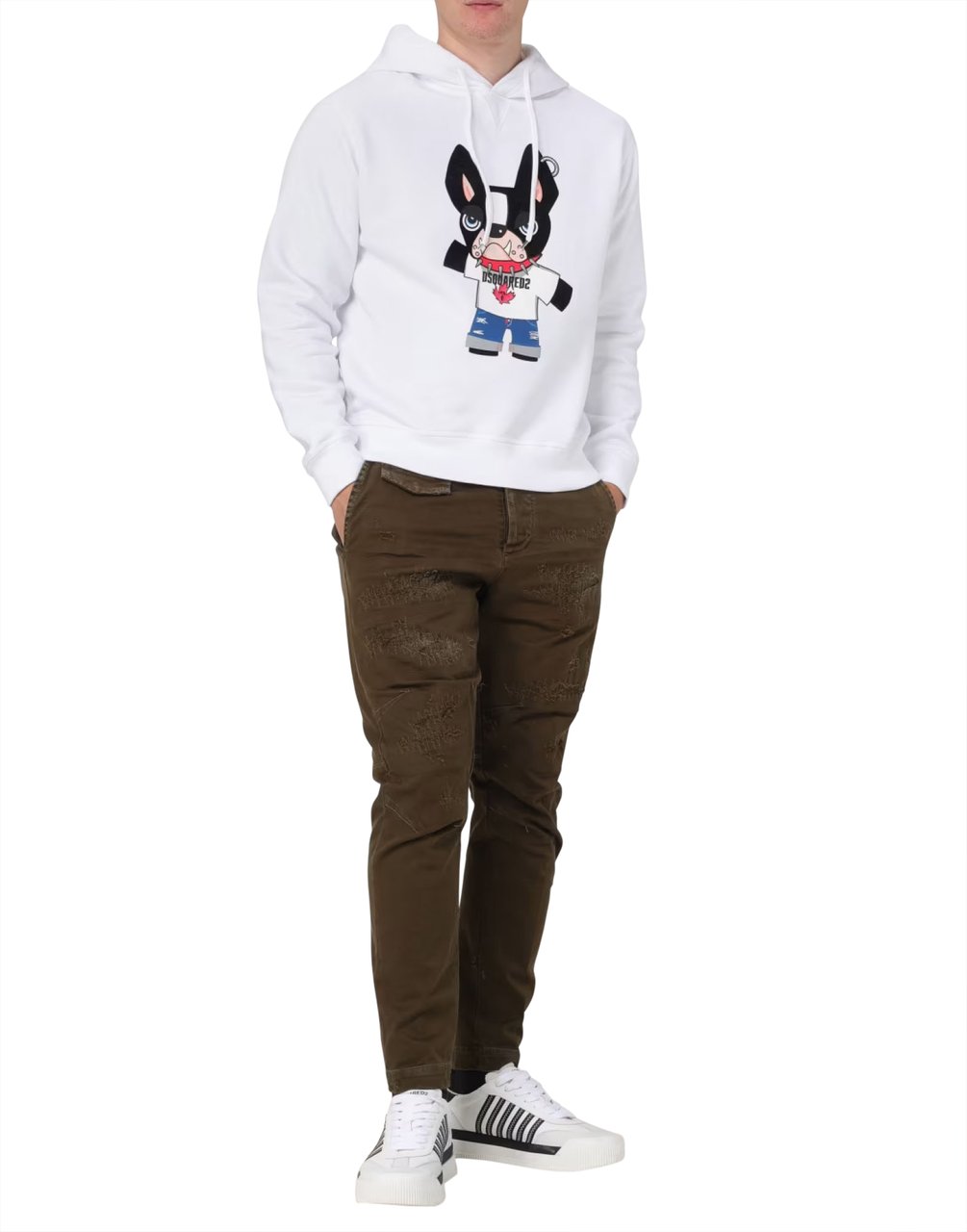 Dsquared2 Ciro Cool Fit Logo Hoodie Wit