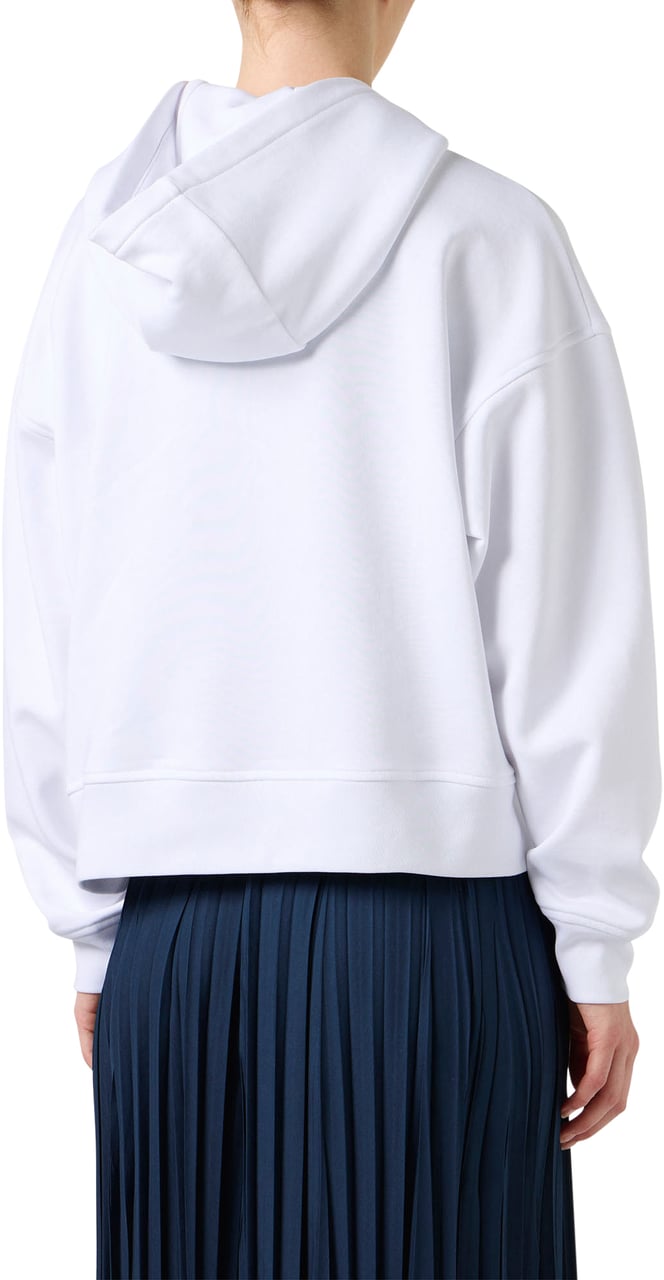 Iceberg Cropped fit hoodie in white cotton Wit