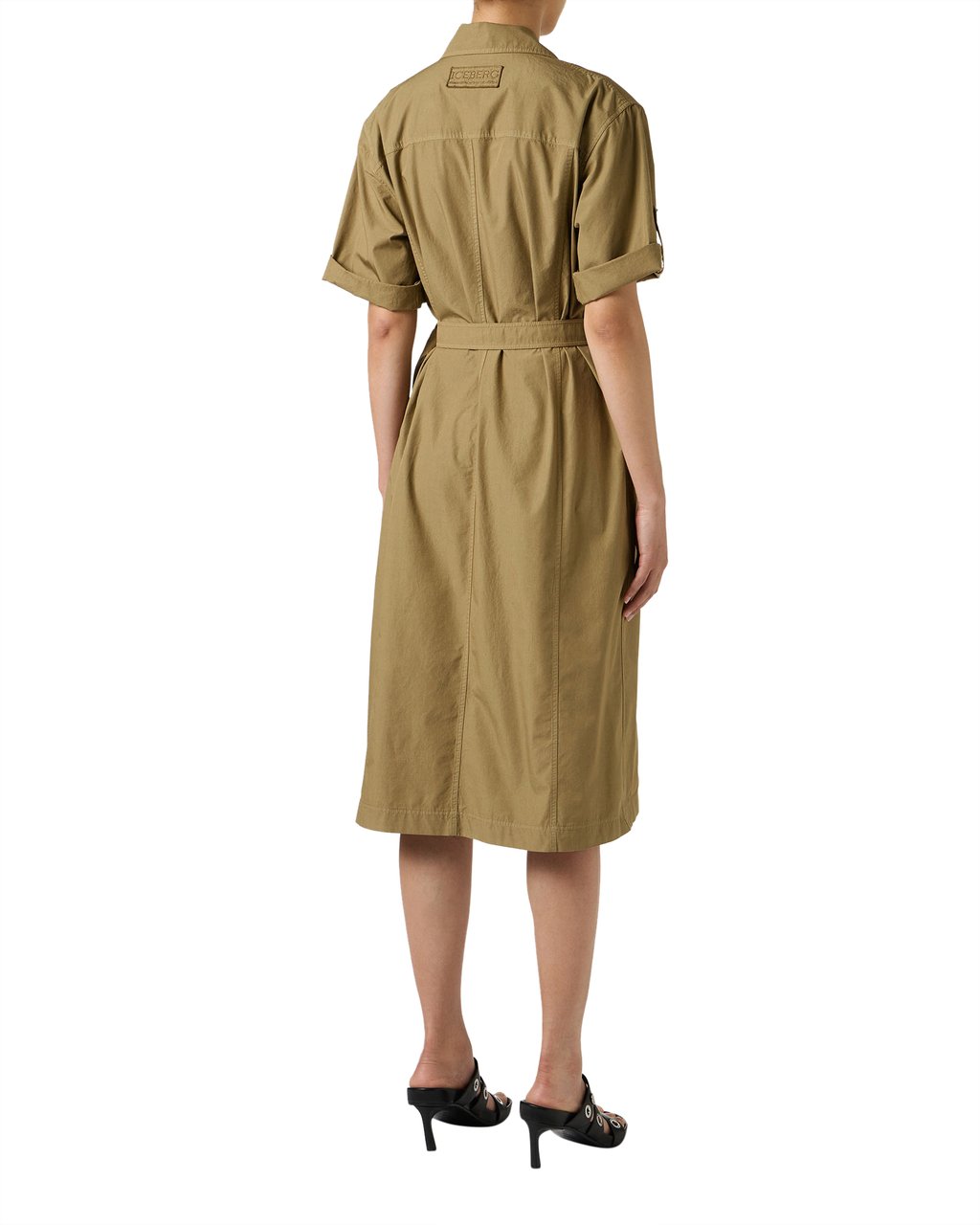Iceberg Mud-colored regular-fit dress with canvas belt Beige