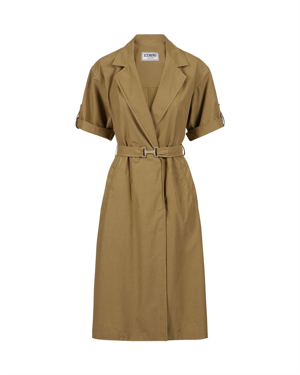 Iceberg Mud-colored regular-fit dress with canvas belt Beige