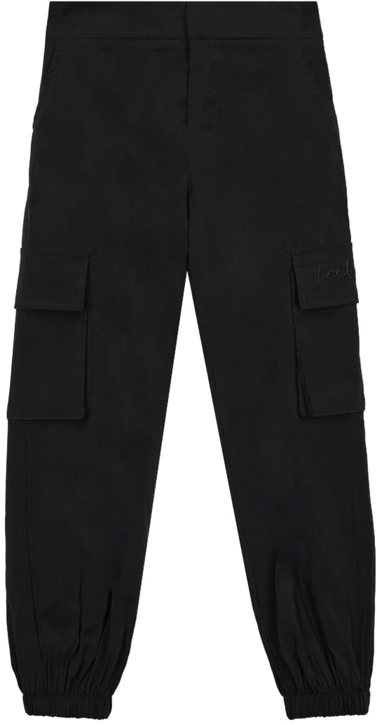 Iceberg KIDS - Black fabric jogger pants Zwart