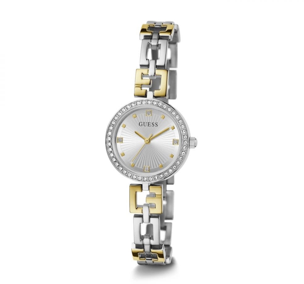 Guess Guess Horloge GW0656L1 Ladie Dress Staal Bi-color met Zirkonia Stenen Divers