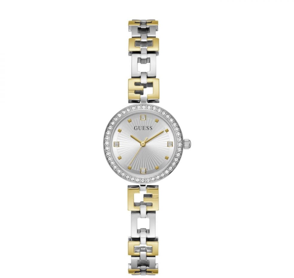 Guess Guess Horloge GW0656L1 Ladie Dress Staal Bi-color met Zirkonia Stenen Divers
