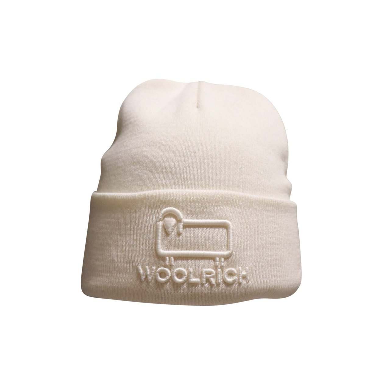 Woolrich Unisex Cotton Wool Beanie Milky Cream Wit