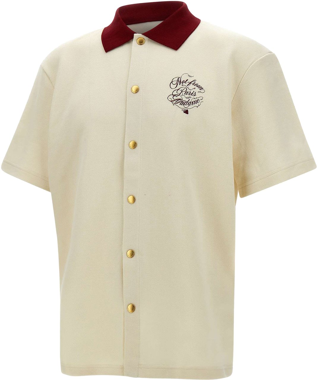 Drôle de Monsieur Heren Chemise Slogan Vignes Polo Wit Wit