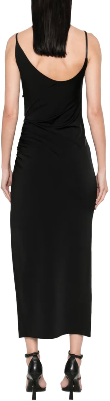 MUGLER Light Shiny Jersey Dress Black Zwart