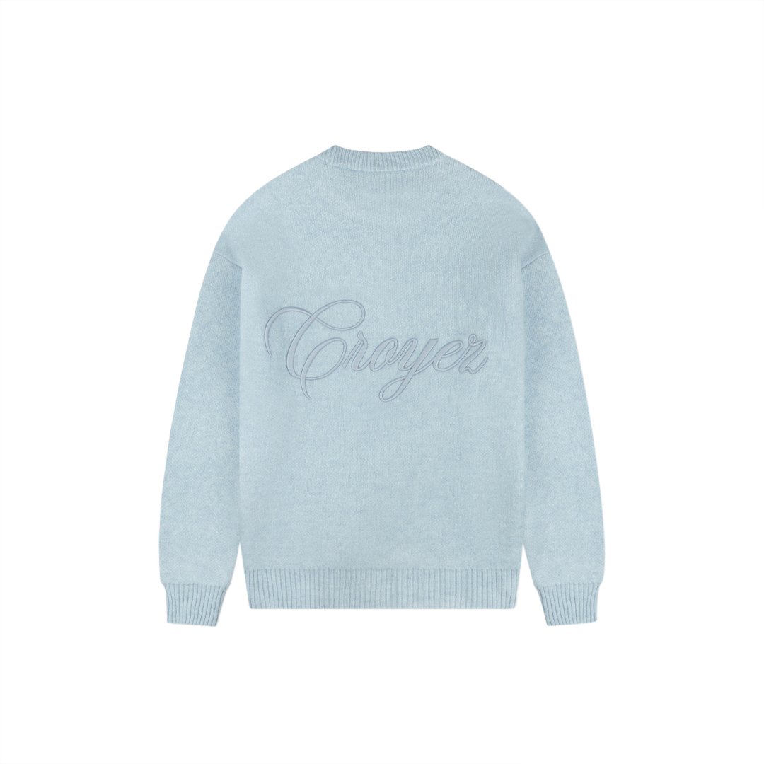 Croyez Croyez Script Knit Sweater Blauw