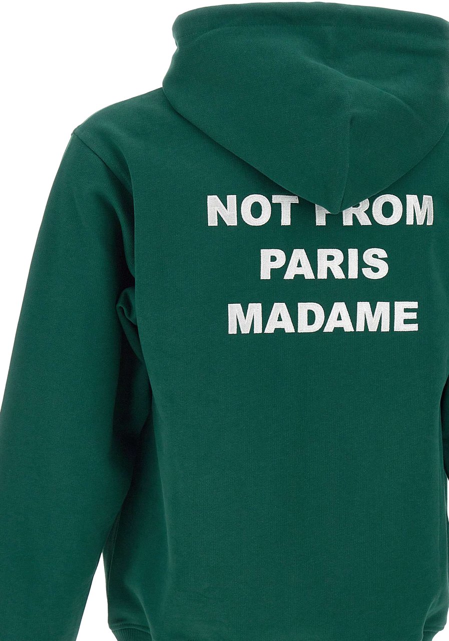 Drôle de Monsieur Heren Slogan Hoodie Groen Groen
