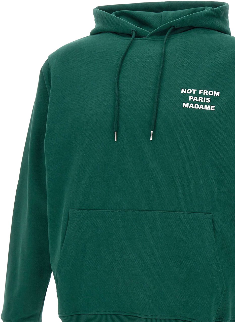 Drôle de Monsieur Heren Slogan Hoodie Groen Groen