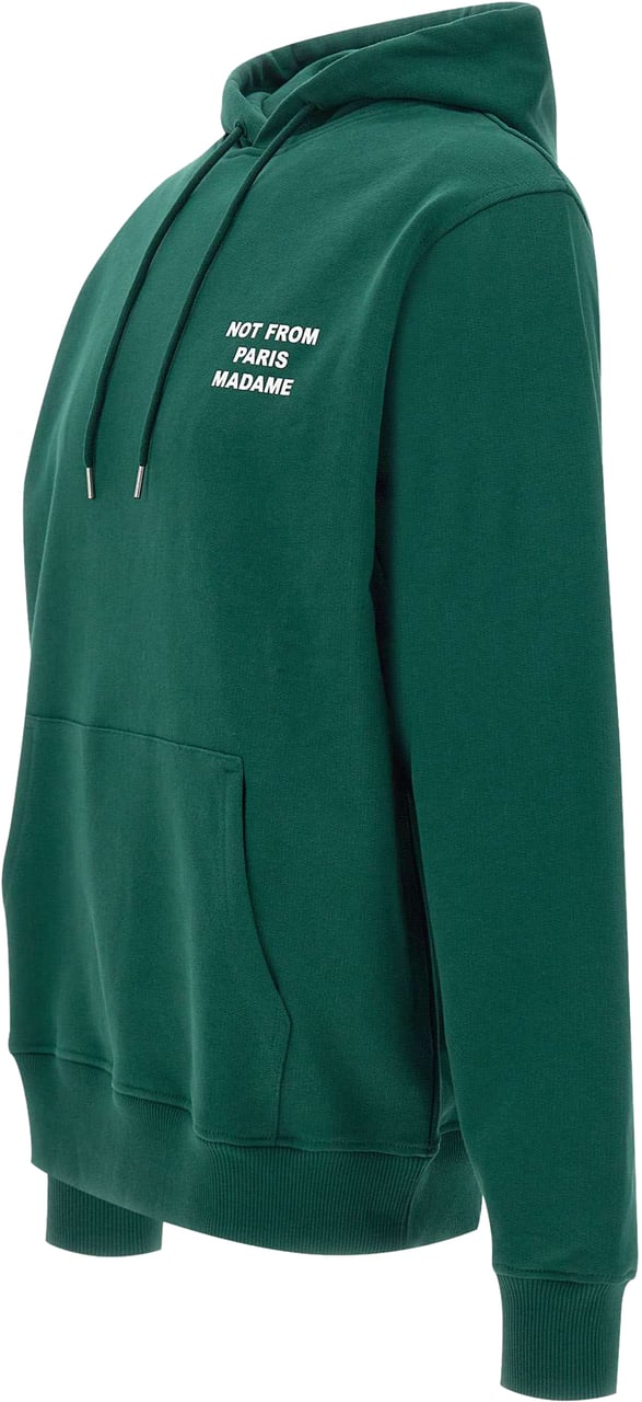 Drôle de Monsieur Heren Slogan Hoodie Groen Groen
