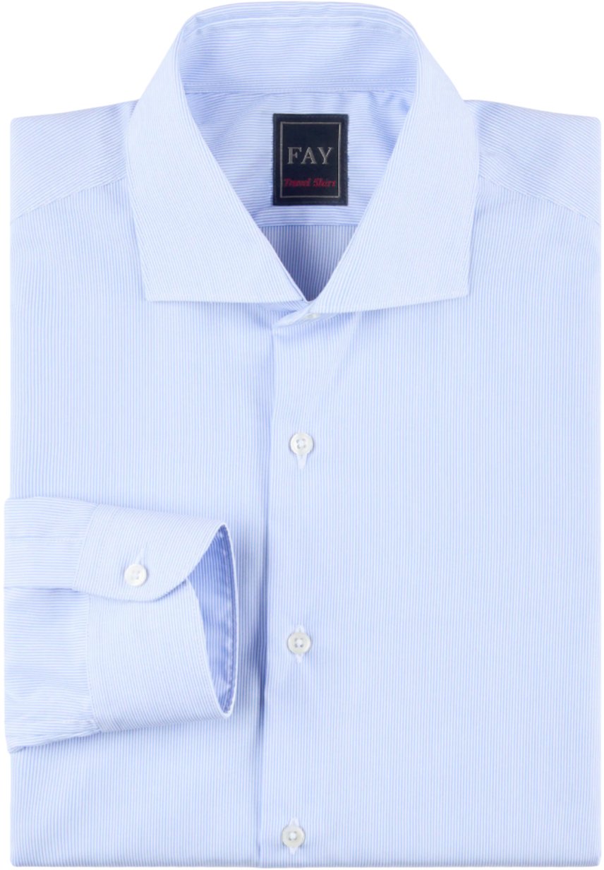Fay Shirts Bianco Azzurro Blauw