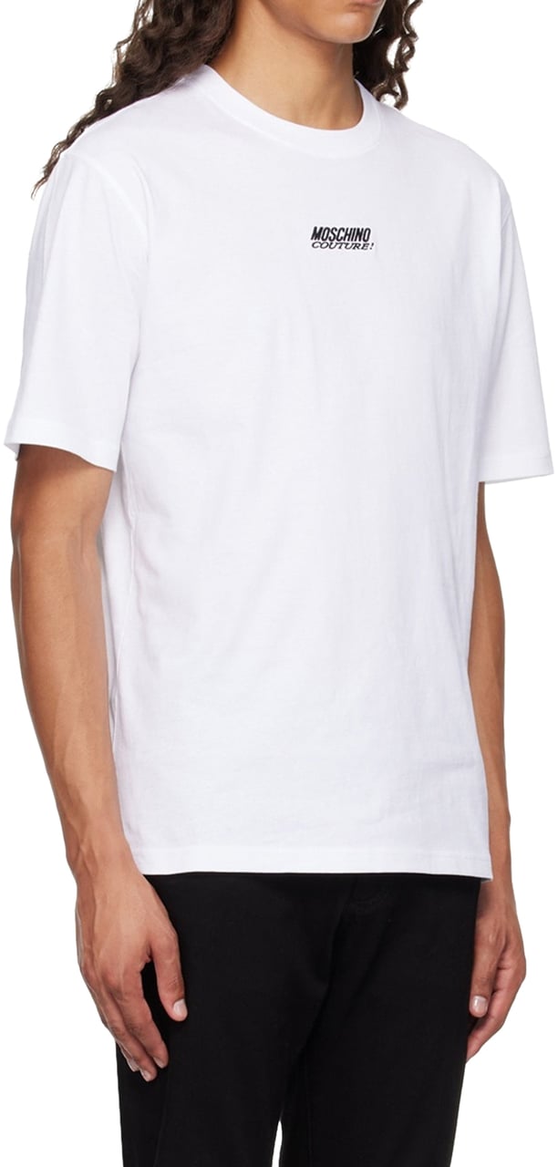 Moschino Moschino Logo Embroidered T-Shirt Wit