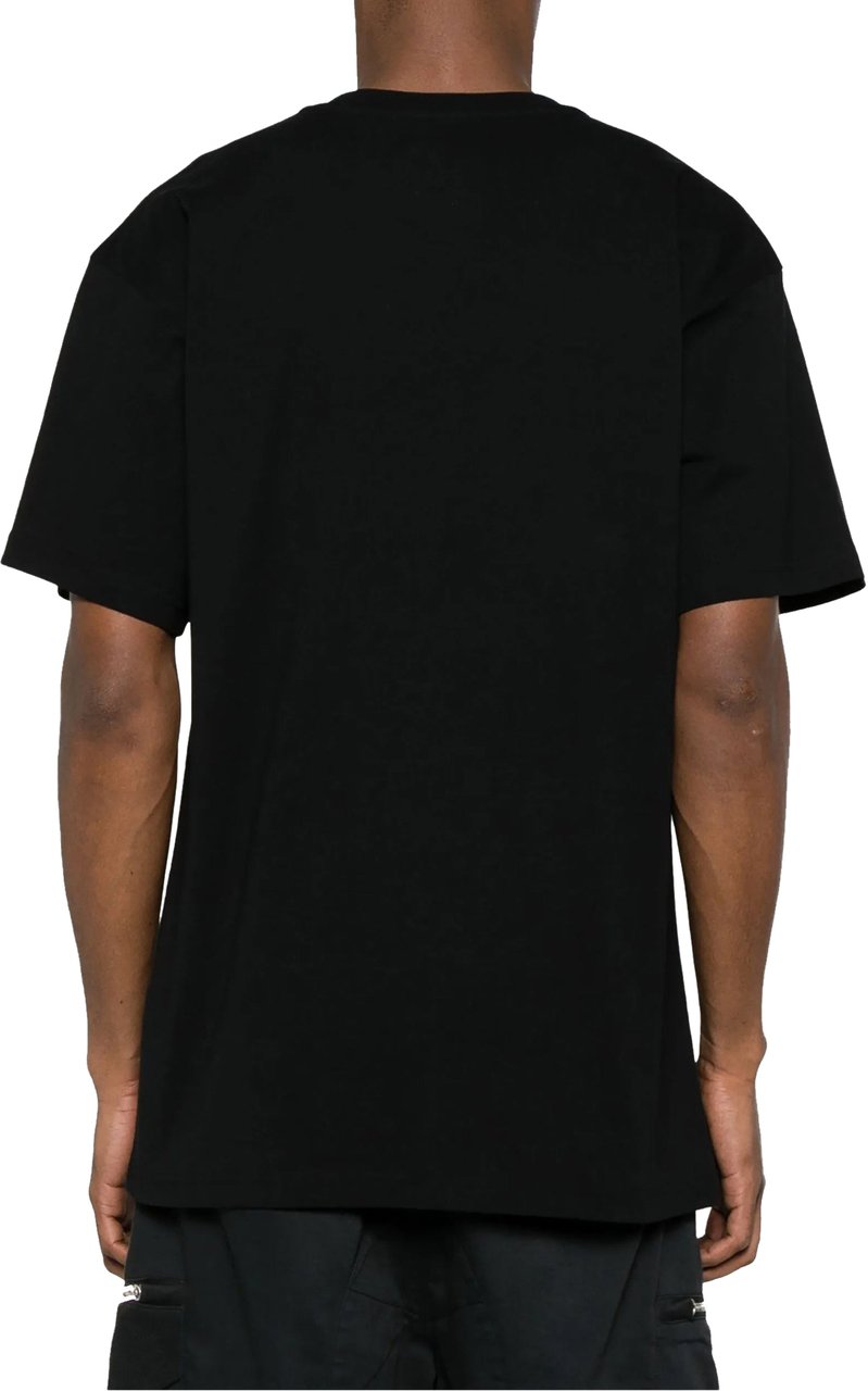 Moschino Moschino logo-embroidered cotton T-shirt Zwart
