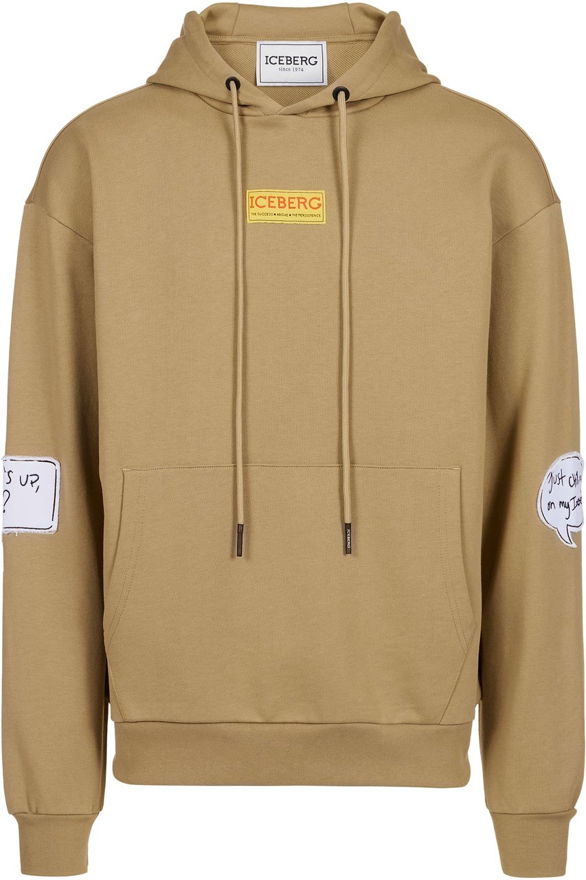 Iceberg Regular fit mu-colored hoodie with Looney Tunes print and logo label Beige