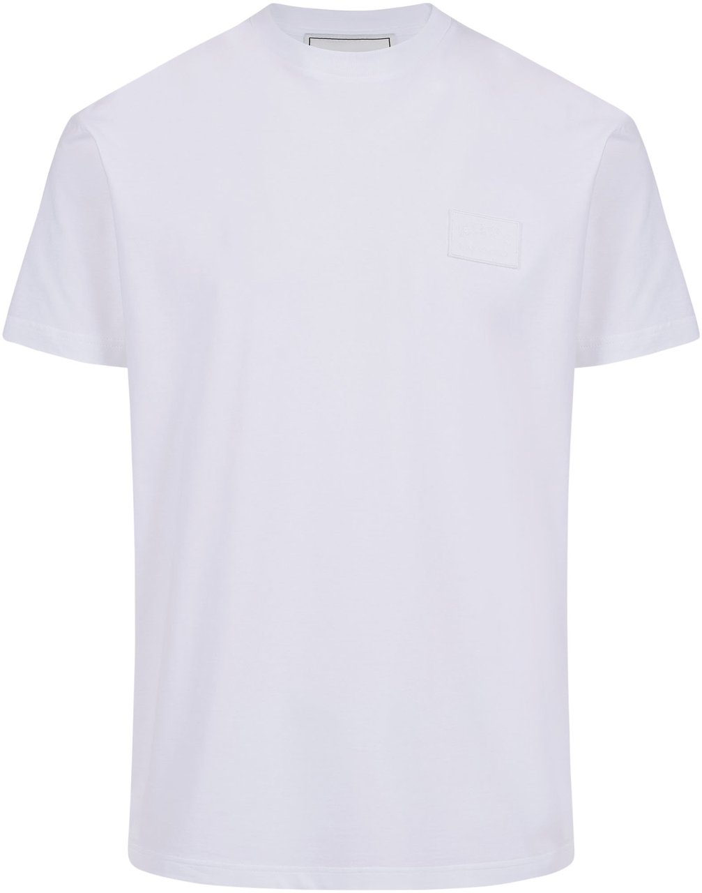 Iceberg White cotton jersey T-shirt with embroidered Iceberg logo patch Wit