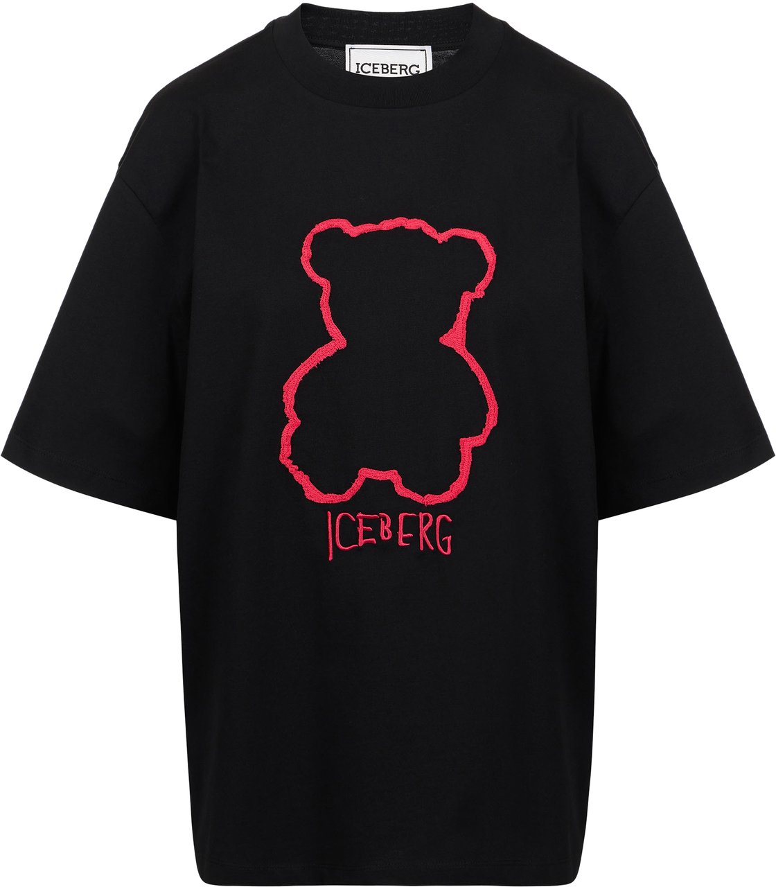 Iceberg Pink cotton jersey T-shirt with Bear Iceberg print Divers