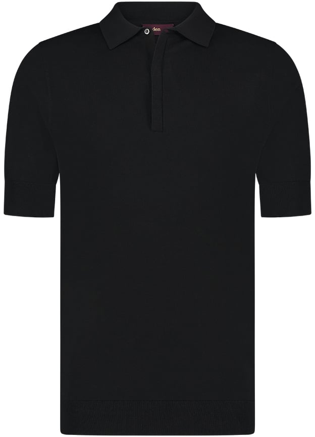 Aeden Nicko Knit Polo Black Zwart